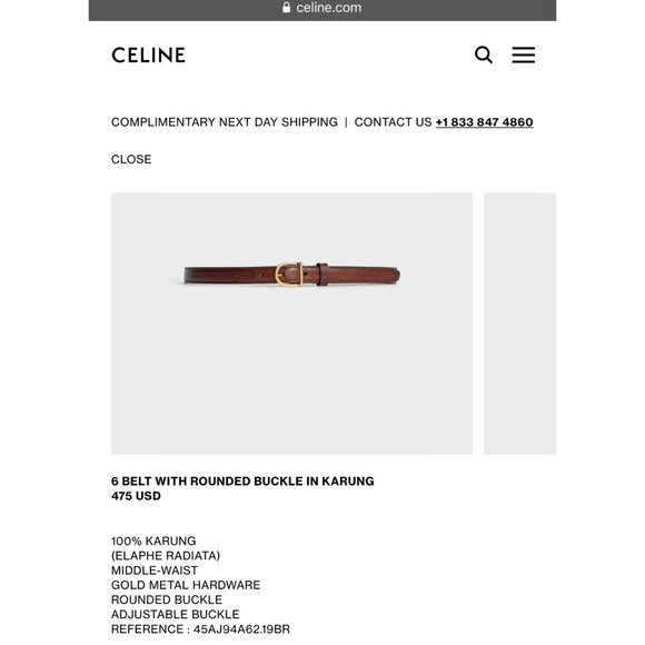 Brand New Celine Exotic Karung “6” Belt - Picture 11 of 15